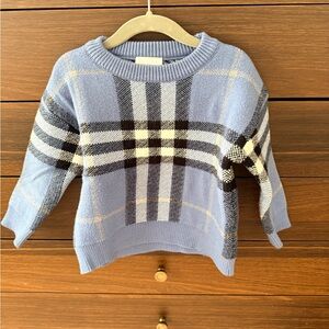Burberry Kids Plaid Blue Sweater